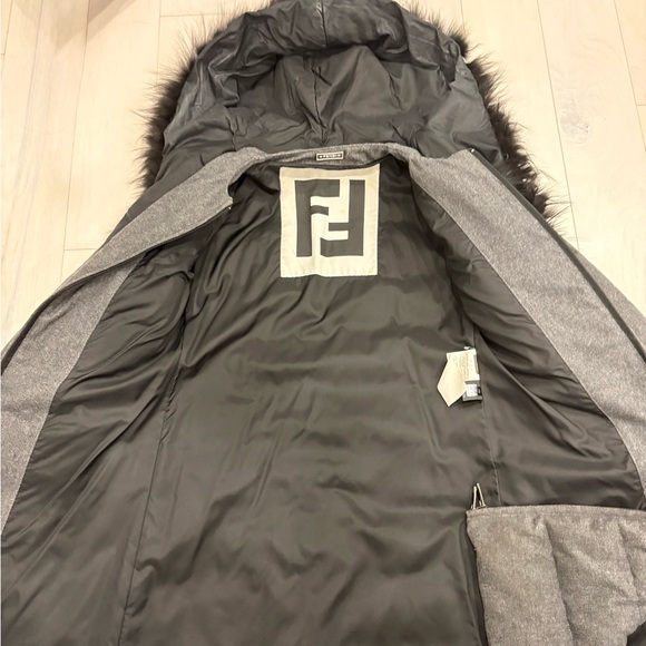 Fendi Wool Down Parka with Fox Fur Trim - Picture 2 of 4